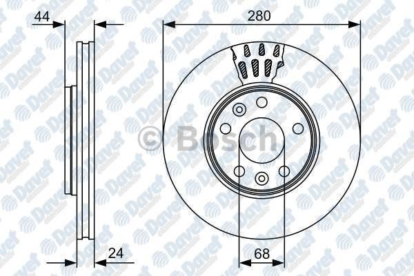 BOSCH 0986479W70 Fren Diski On 280mm Duster 09- Megane Iii-Iv 08- Fluence Laguna Iii 07- Scenic Iii 09- 1.5dci 2.0dci 2.0i